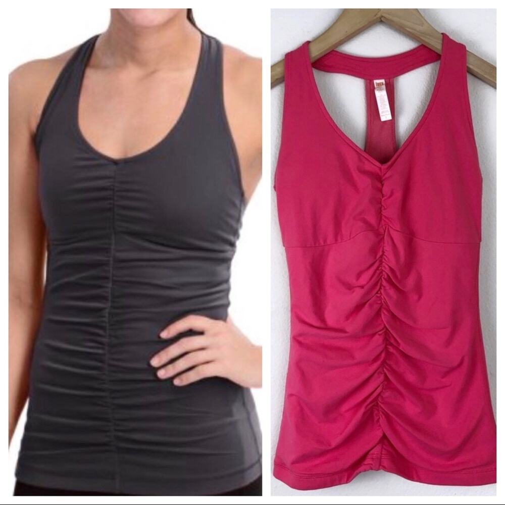 LUCY Ruched Racerback Tank Top XS